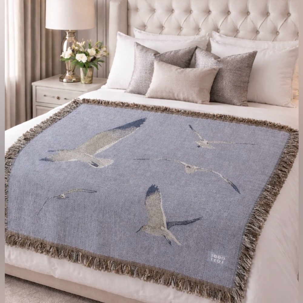 Taylor Swift 1989 Taylor’s Version Blue Seagull Woven Blanket Swifties VGC RARE